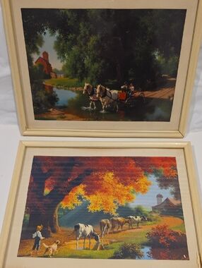 Paul Detlefsen Vintage Country Lithographs In Frames
